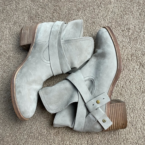 UGG Taupe Elora Suede Ankle Booties Size 8 - Picture 6 of 12
